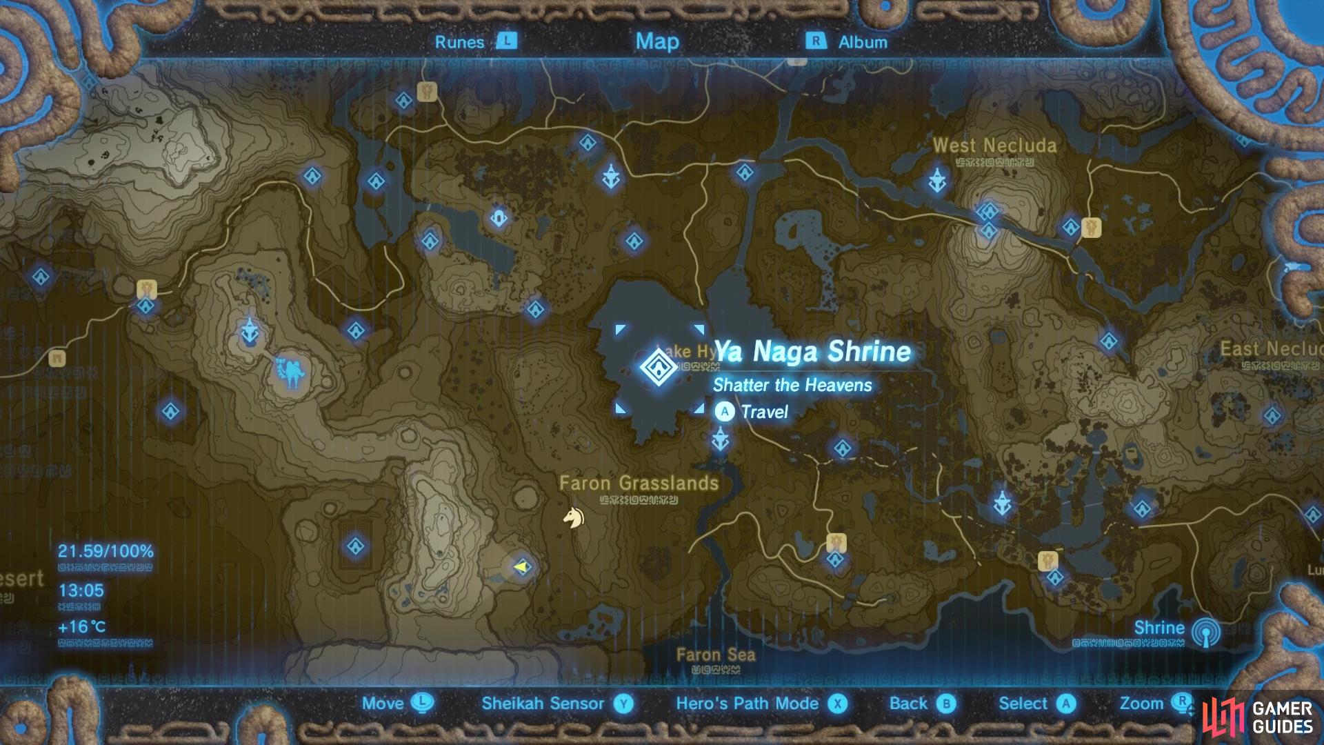 Ya Naga Shrine - Lake Region - Towers and Shrines | The Legend of Zelda ...