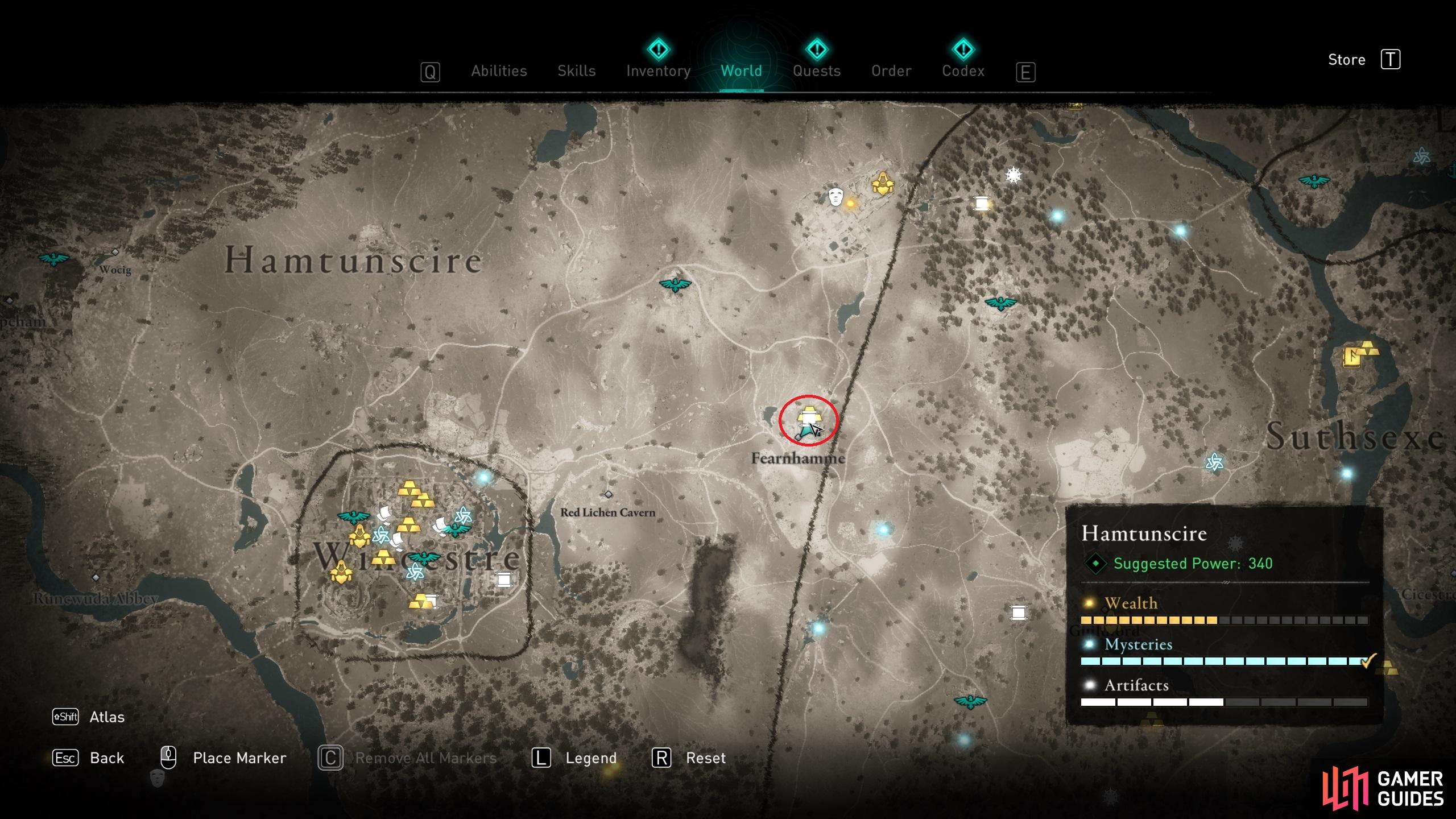 Hamtunscire Hoard Map   ACValhalla Treasure Hoard Map Location 