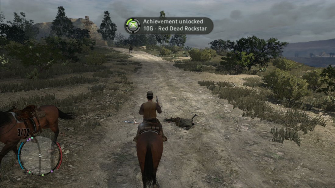 Red Dead Redemption has the usual split of achievements/trophies, but its not a good game for those who like quick and easy points/trophies. You can play this game for a few hours easily before it starts to dish any achievements or trophies out!