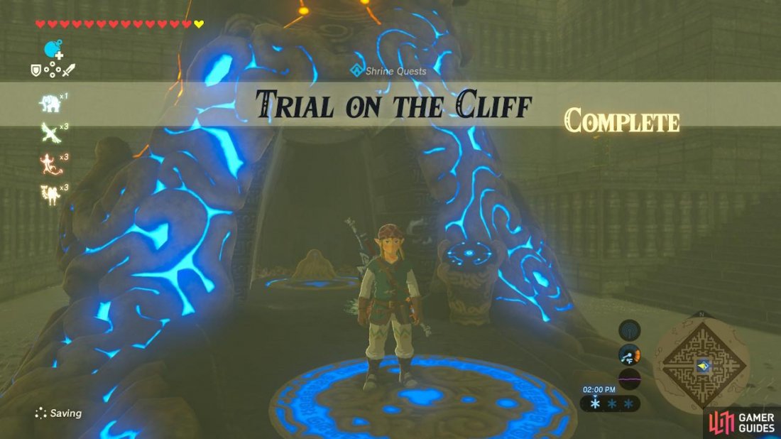 trial on the cliff map