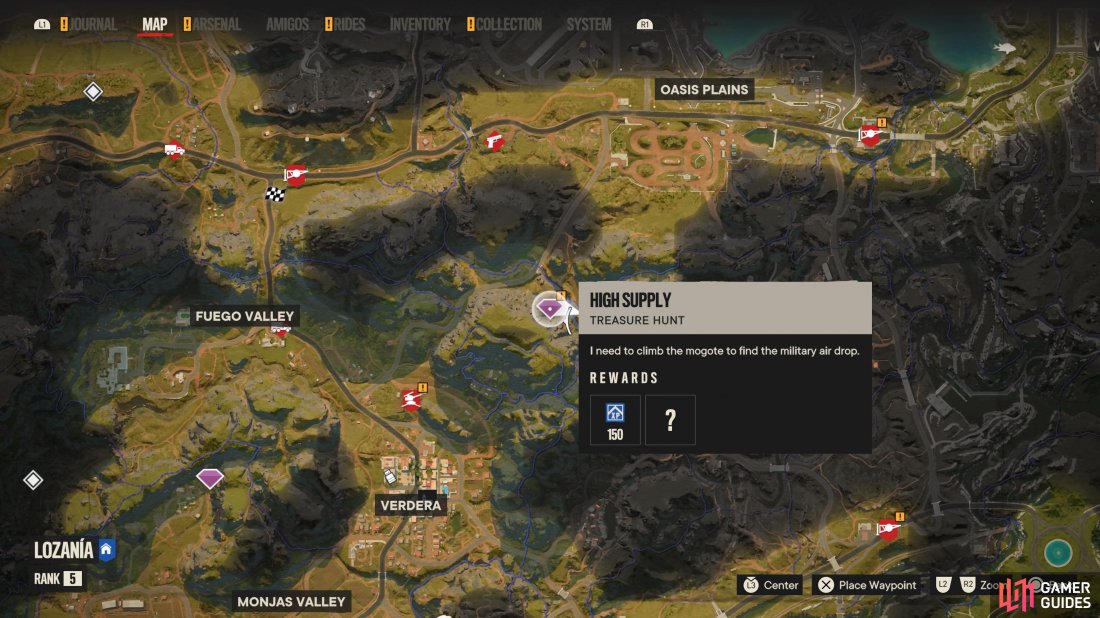 Head to this location on the map to start the High Supply Treasure Hunt. 