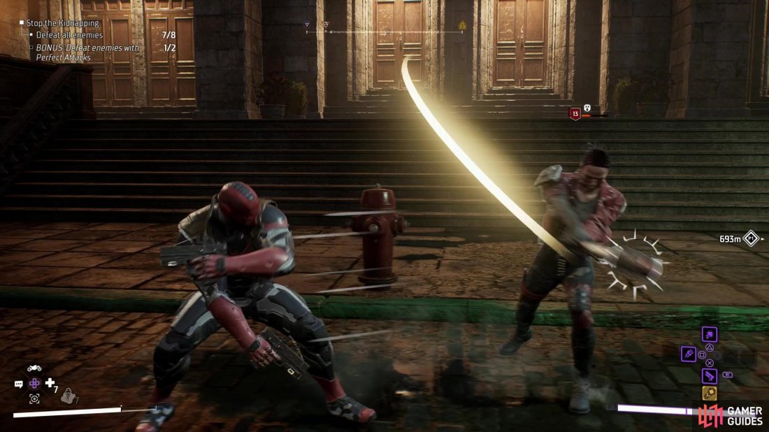 Gotham Knights retains the telegraphed attacks from the Arkham games, but sheds the combo system and gadgets that made combat interesting in earlier Batman games.