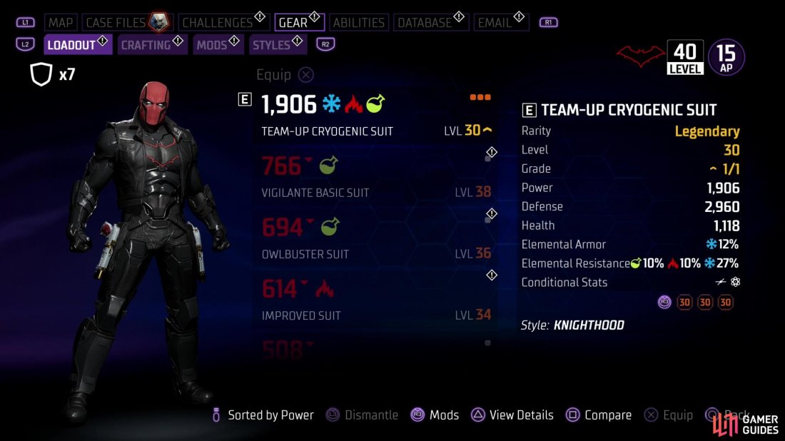The uninspired, color-coded loot system in Gotham Knights adds little to the game besides some regular trips to the menu to chase green up arrows.