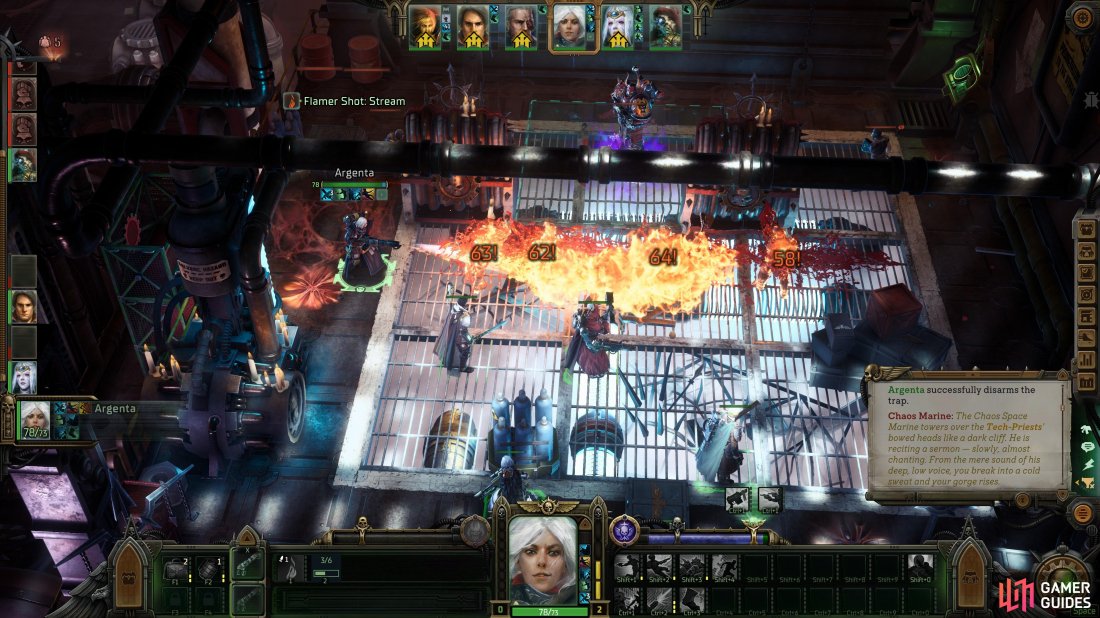 Numerous iconic weapons from the Warhammer 40,000 setting make an appearance in Rogue Trader, including Bolters, Flamers, Meltaguns… and they all have strengths and weaknesses in combat.