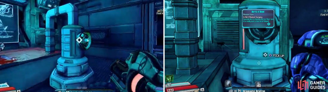 Just interact with the container, wait for the blood to fill it, then you can grab the stalker blood.