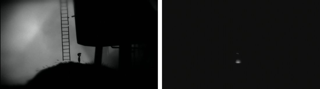 When you reach the ladder (left), instead of going up, head into the passage to the right. Follow this through the darkness until you reach the egg (right).