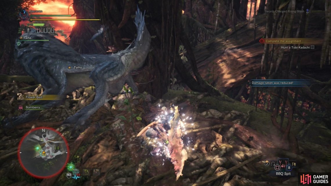 Despite being dangerous with frontal attacks, the Tobi-Kadachi can also strike with its tail, either on its own, or as an flourish to other attacks