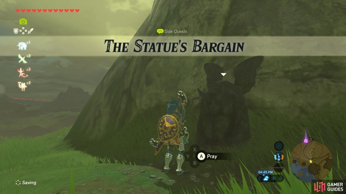 The Statue's Bargain Hateno Region Side Quests The Legend of