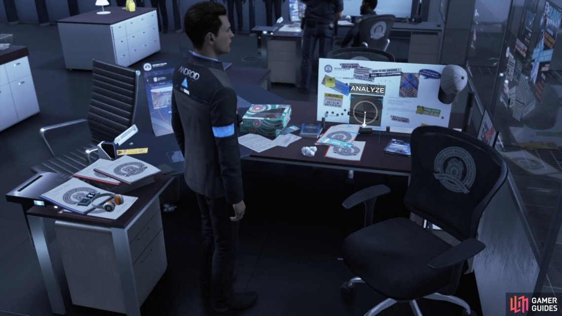 Analyse Hanks desk for 8 clues