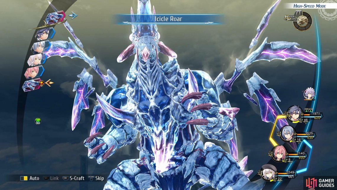When Seah Unsurtr begins to charge up Icicle Roar attack  