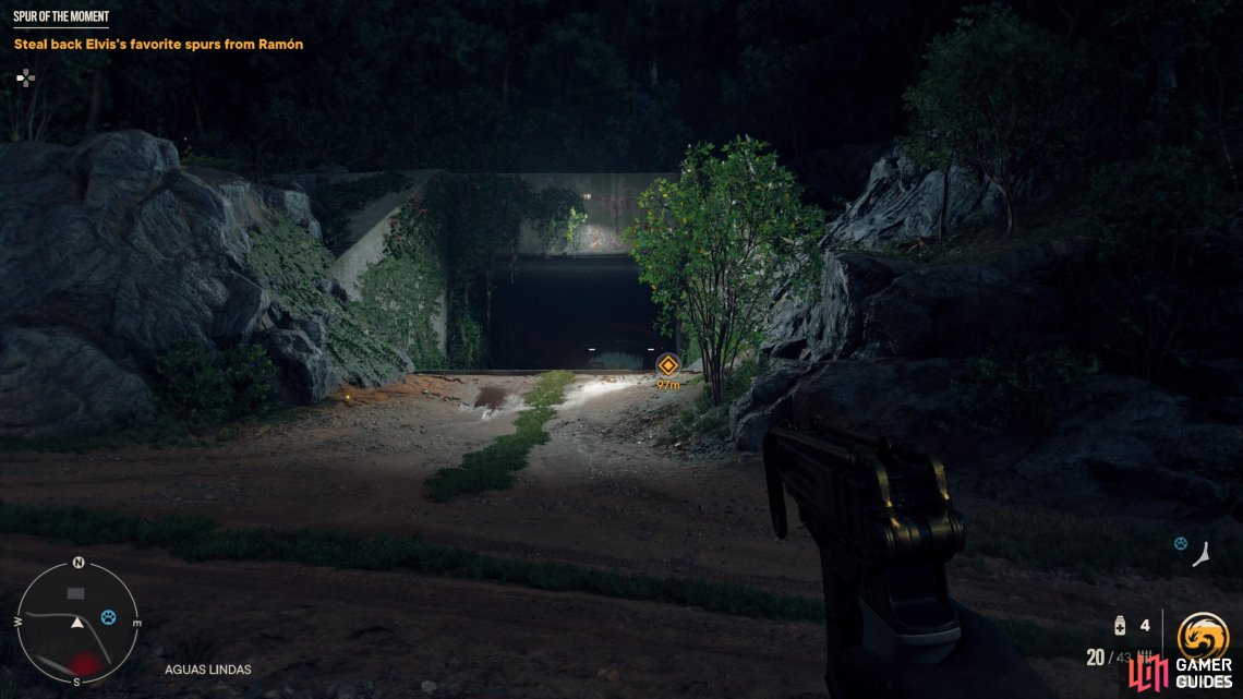 Head down this tunnel and youll find a door that leads into a bunker. 