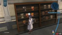 Interact with the left bookshelf in the Library 