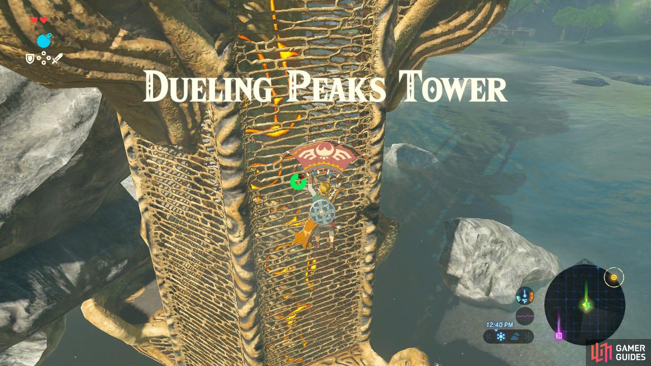 Dueling Peaks Tower Dueling Peaks Region Towers And Shrines The Legend Of Zelda Breath Of