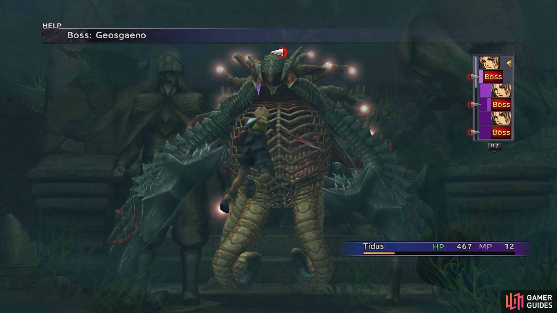 Geosgaeno - Bosses - Bestiary | Final Fantasy X HD Remaster | Gamer Guides