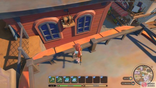 This chest is found on a platform between windows on the building next to Pablos Parlor