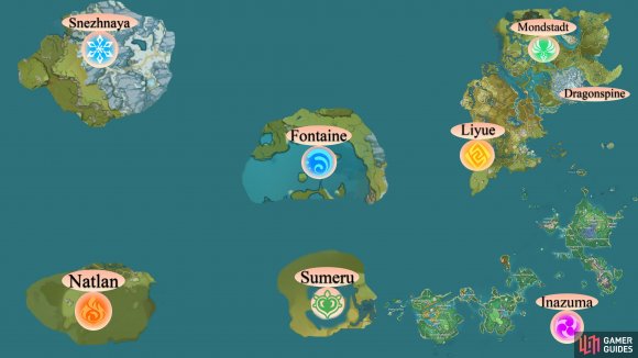 Overview - Teyvat - Regions | Genshin Impact | Gamer Guides®