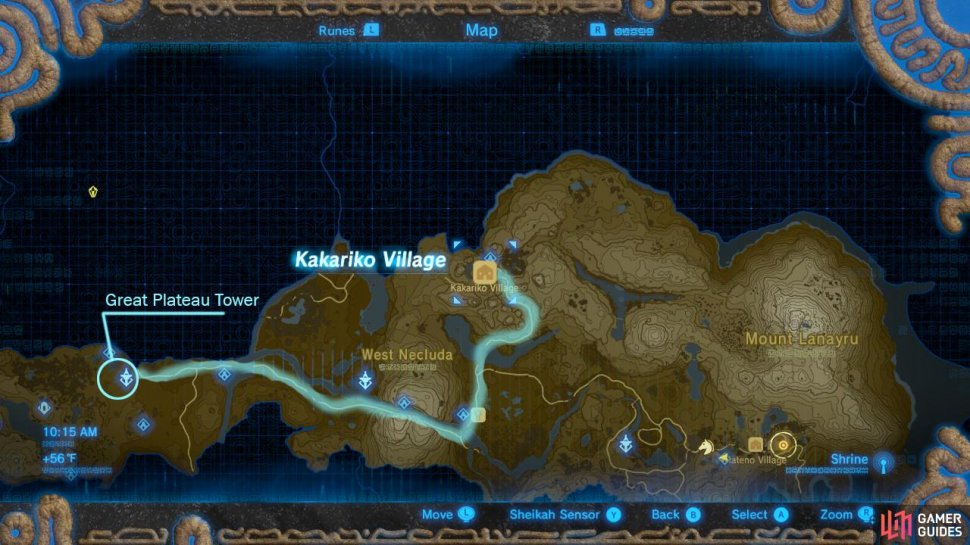 kakariko village map ocarina of time