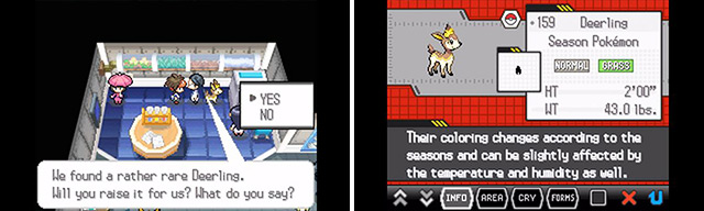 Deerling has four appearances depending on the season.