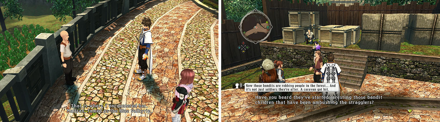 Speak with the NPCs in Lastonbell to learn of Maltran and the fate of the bandits.