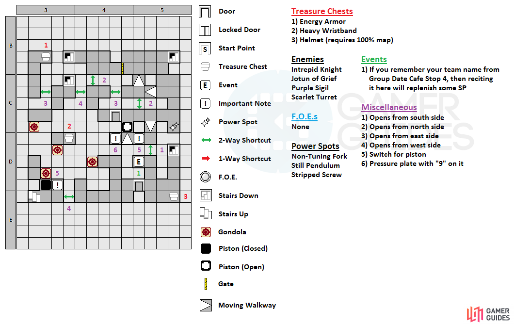 The map for the seventh floor of Clock Tower.