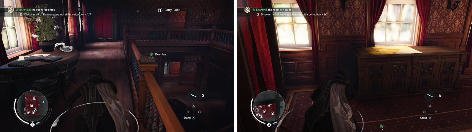 Keep an eye out for artefacts like the Pirate Hat (left) and the Map (right) as you move through the mansion.