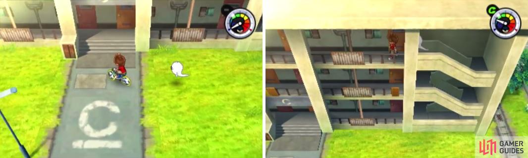 You can find the secluded boy in the C set of apartments (left), on the third floor (right).