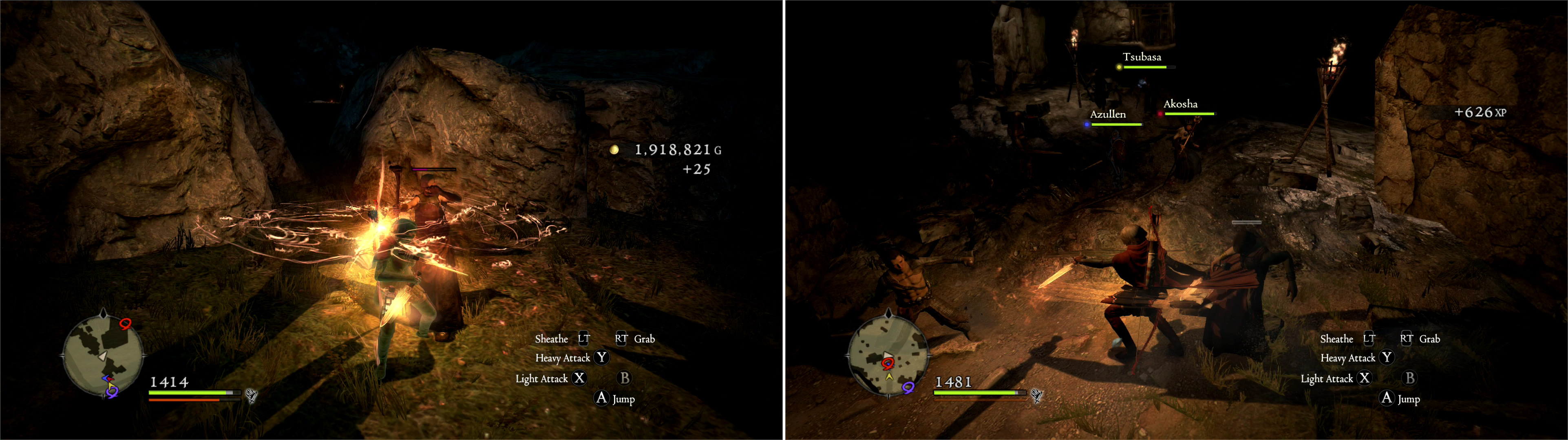 The first group of assassins can be found in the Deos Hill (left) while the second group is located outside of the Ancient Quarry (right).