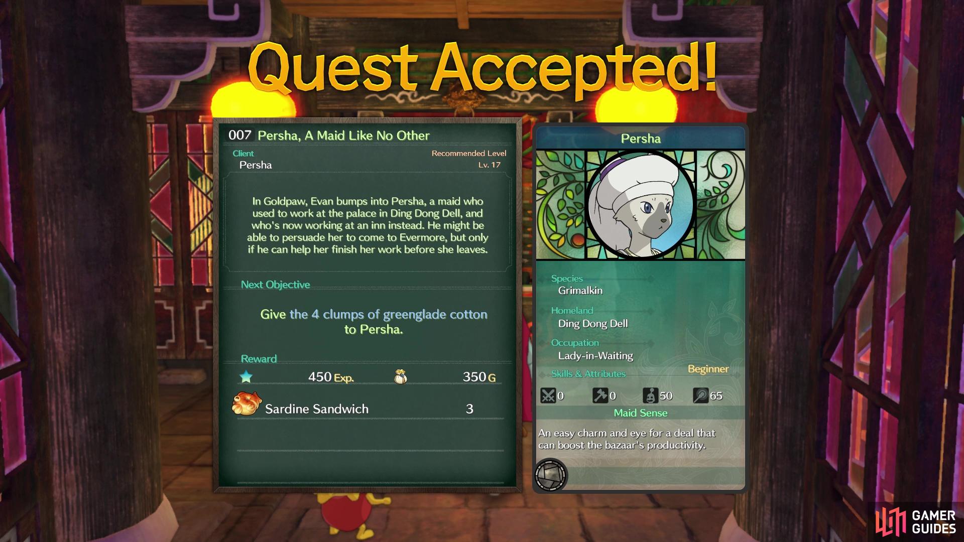 You’ll know a sidequest rewards a new citizen by the stats card on the right side