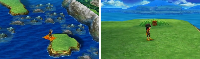 The one small island near Wetlock (left) will have a treasure chest on it (right).