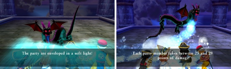 Insulatle is a great skill for this fight (left), as it can reduce the damage done from Sulkk’s breath attacks (right).