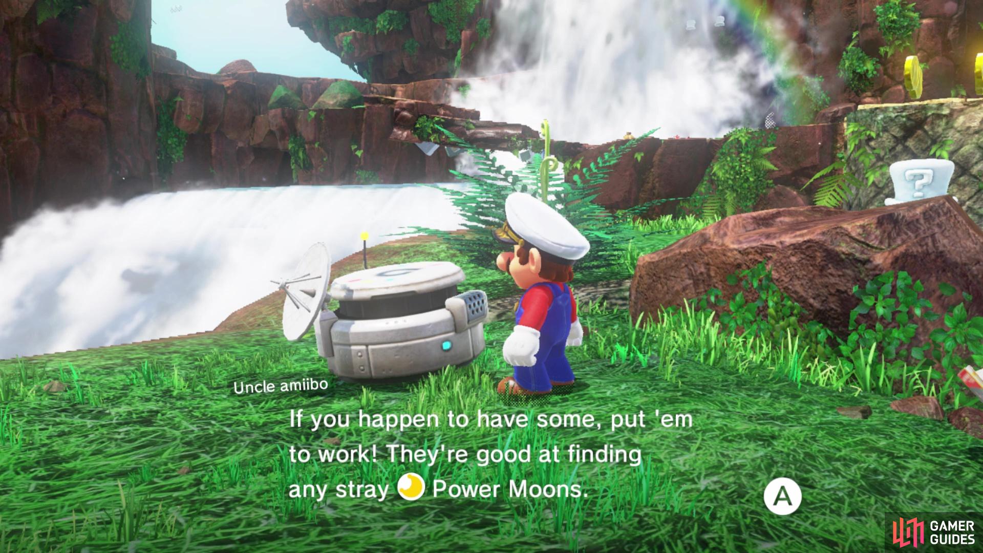 You can use Amiibo to help find the locations of moons