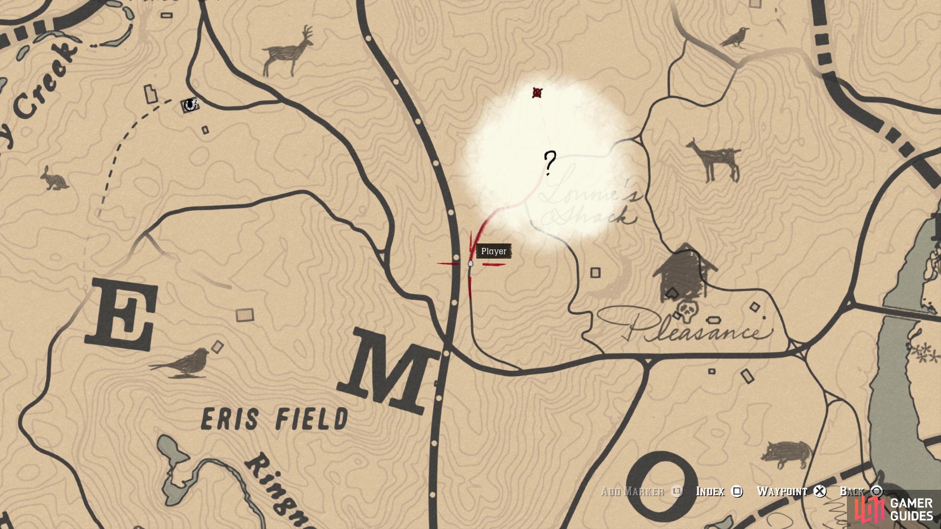 The general location of the Stranger for this mission