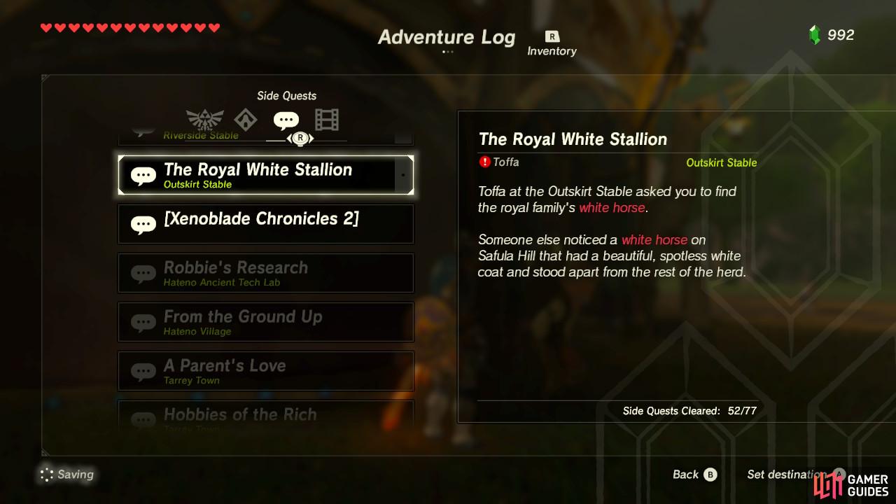 Zelda: Breath of the Wild guide: A Royal Recipe side quest