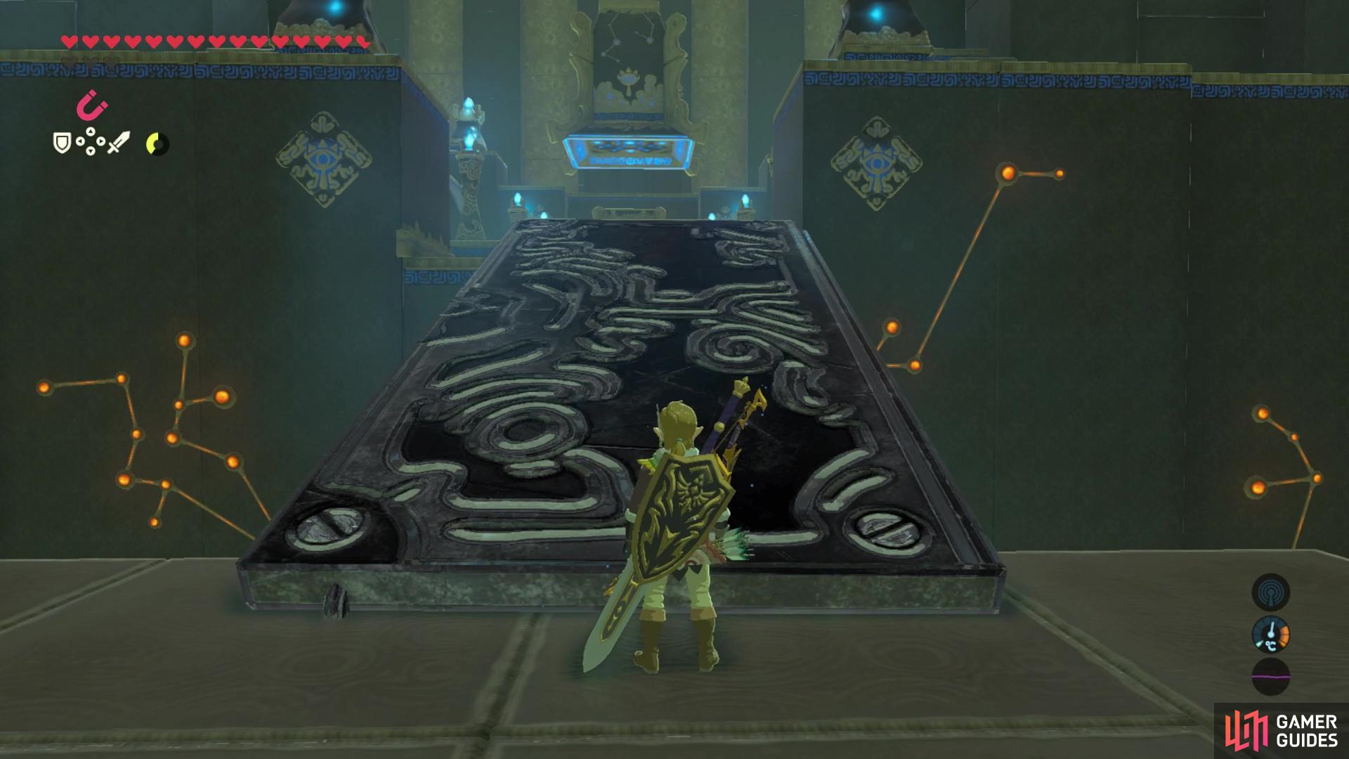 You can use the door to make a ramp to grab treasure and most importantly to head to the end of the shrine!