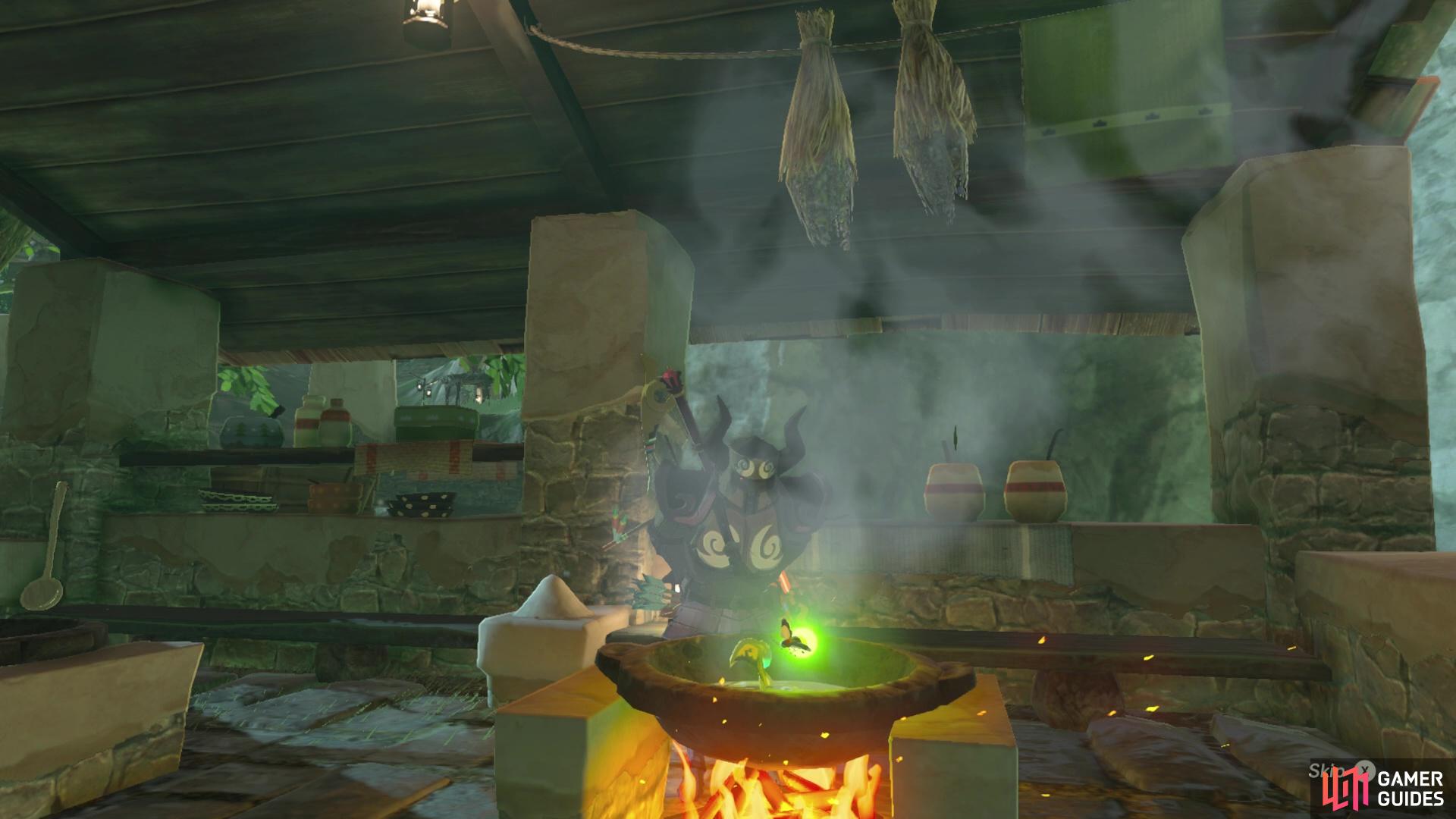 Use bugs, frogs or lizards with monster parts to make elixirs!
