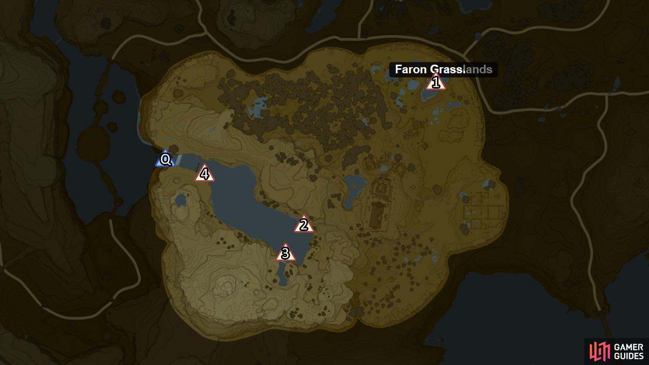 Locations of the floating platforms in the Great Plateau region.