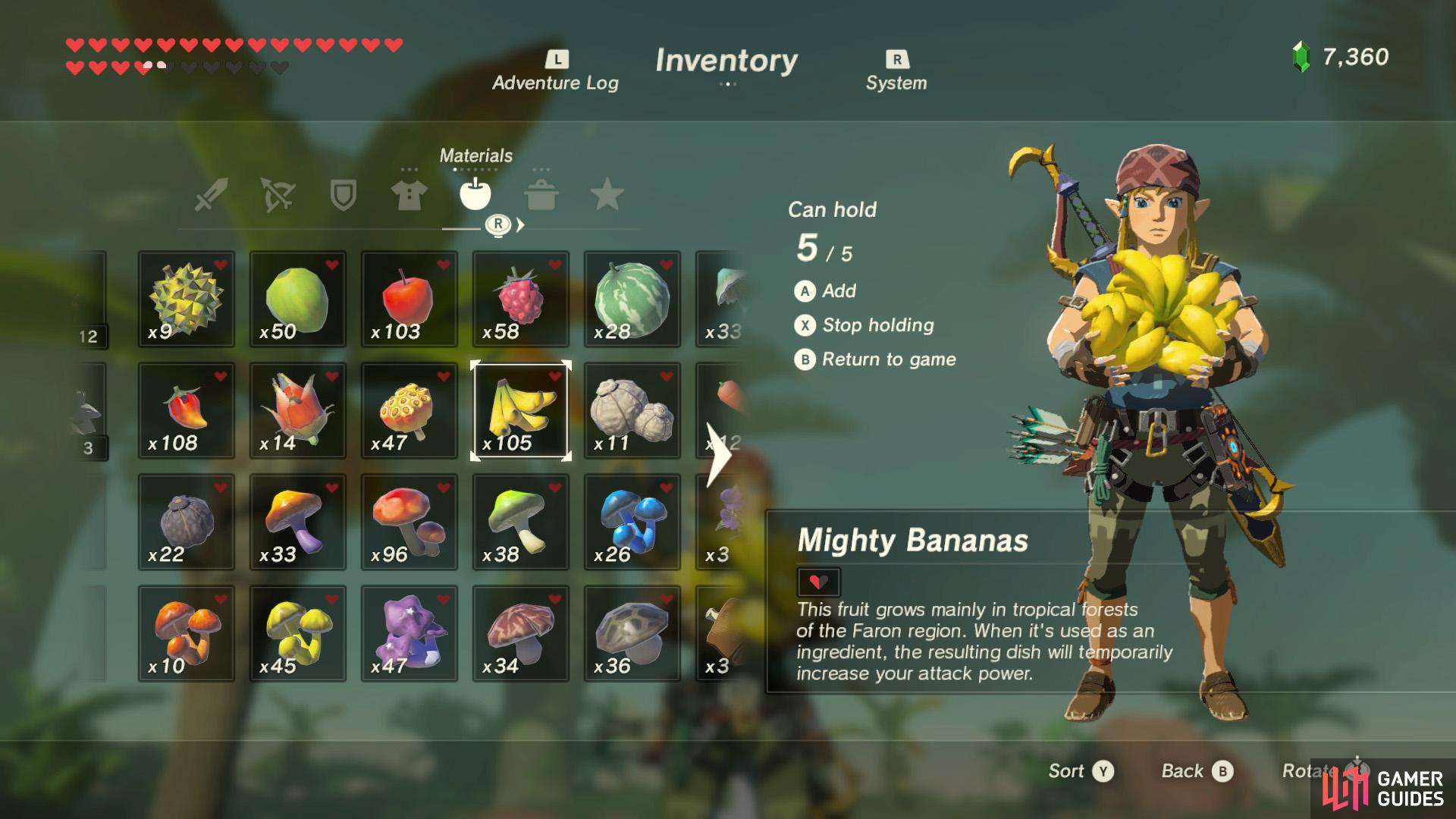 An armful of Mighty Bananas. Don’t let the Yiga Clan see you with these!