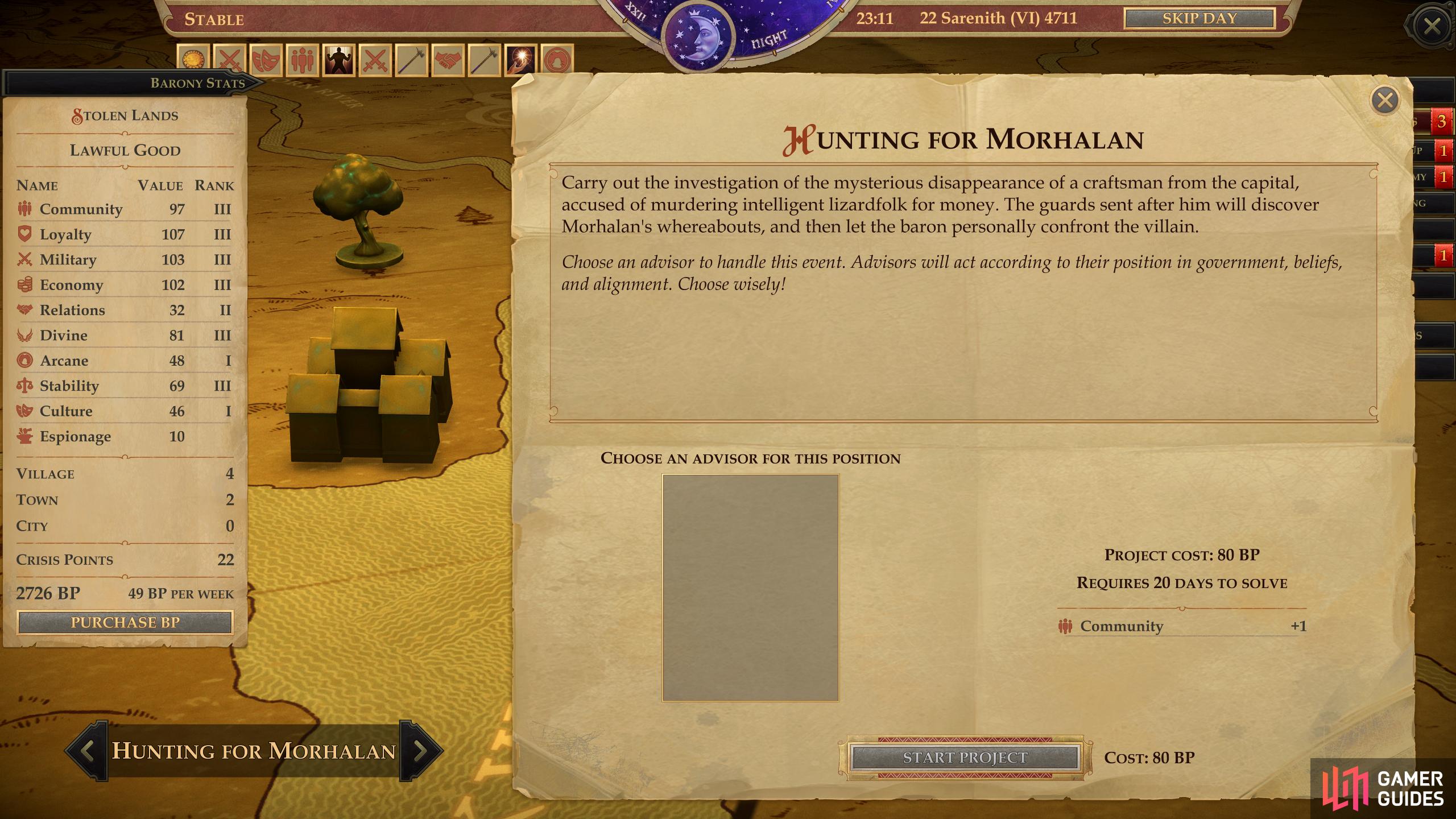 Morhalan is able to escape justice, forcing you to hunt him down via the “Hunting for Morhalan” project.