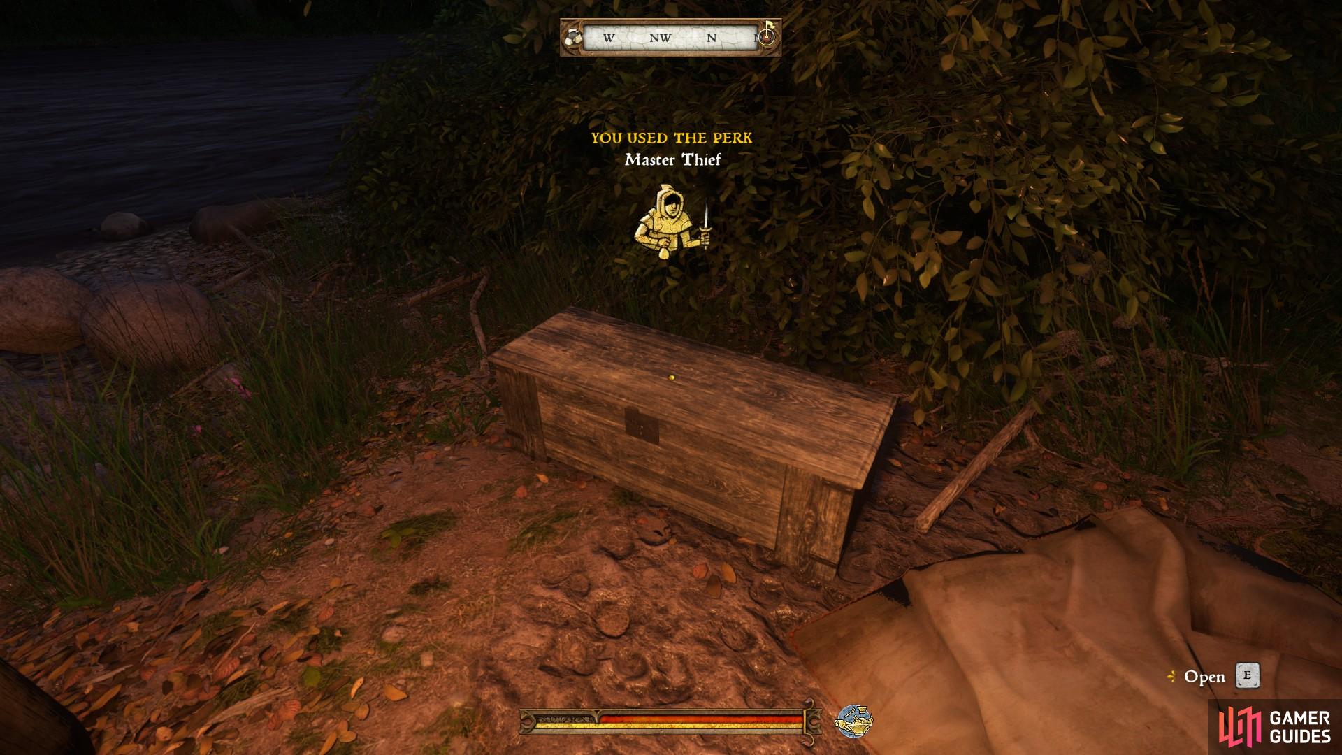 Kill the bandits and loot the chest in the camp to find the moldavite inside.