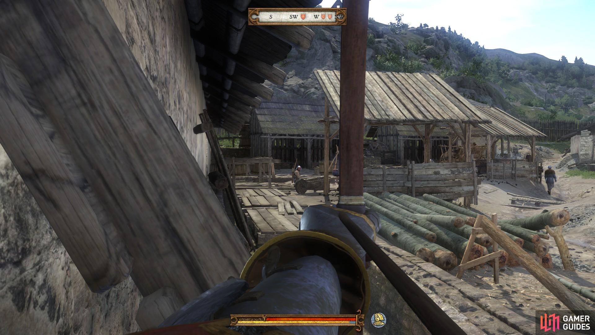 When you reach the ore processing yard, there is no way to fully inspect it without killing the bandits there.
