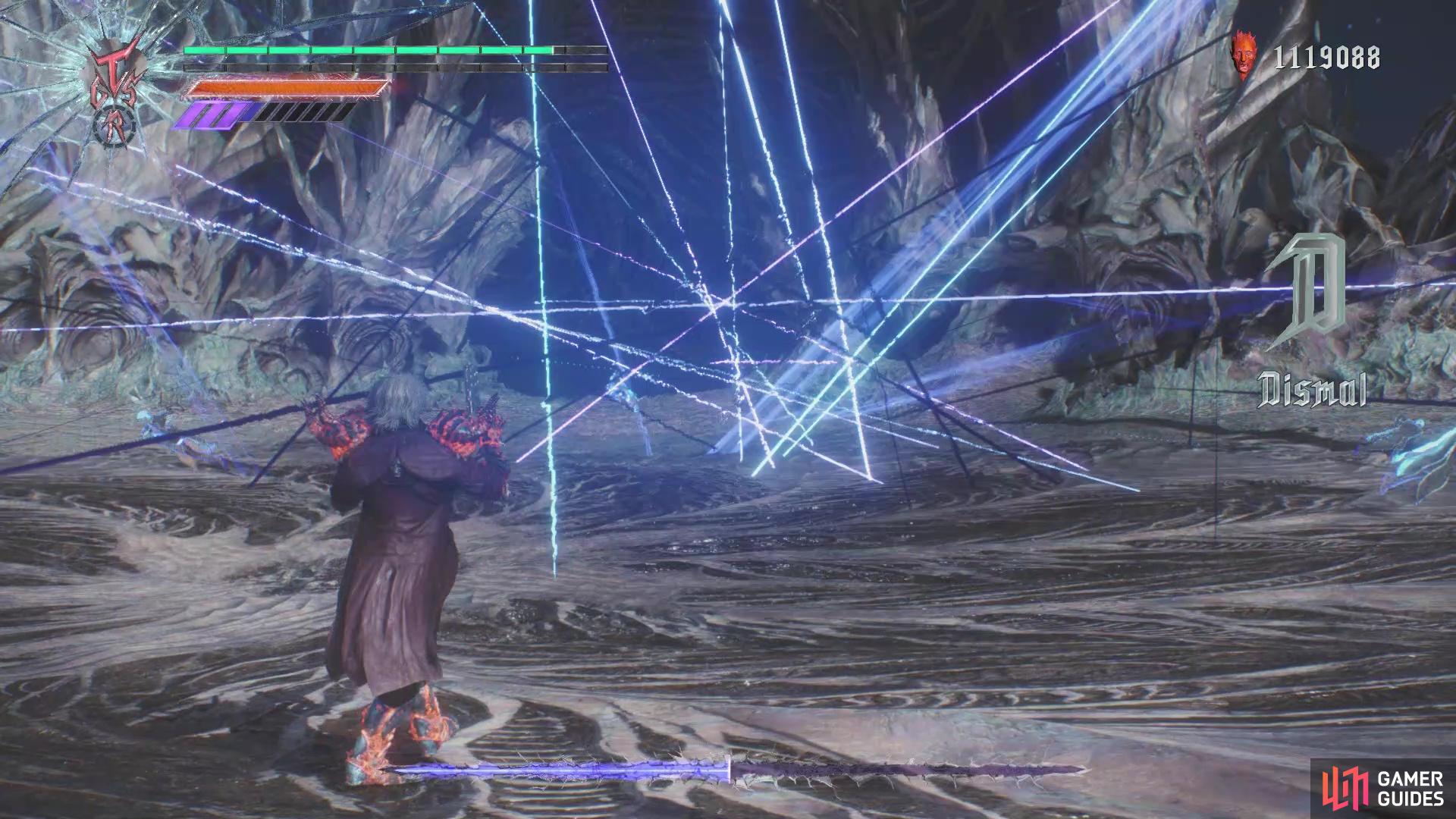 get away from it, as Vergil will unleash a flurry of sword slashes
