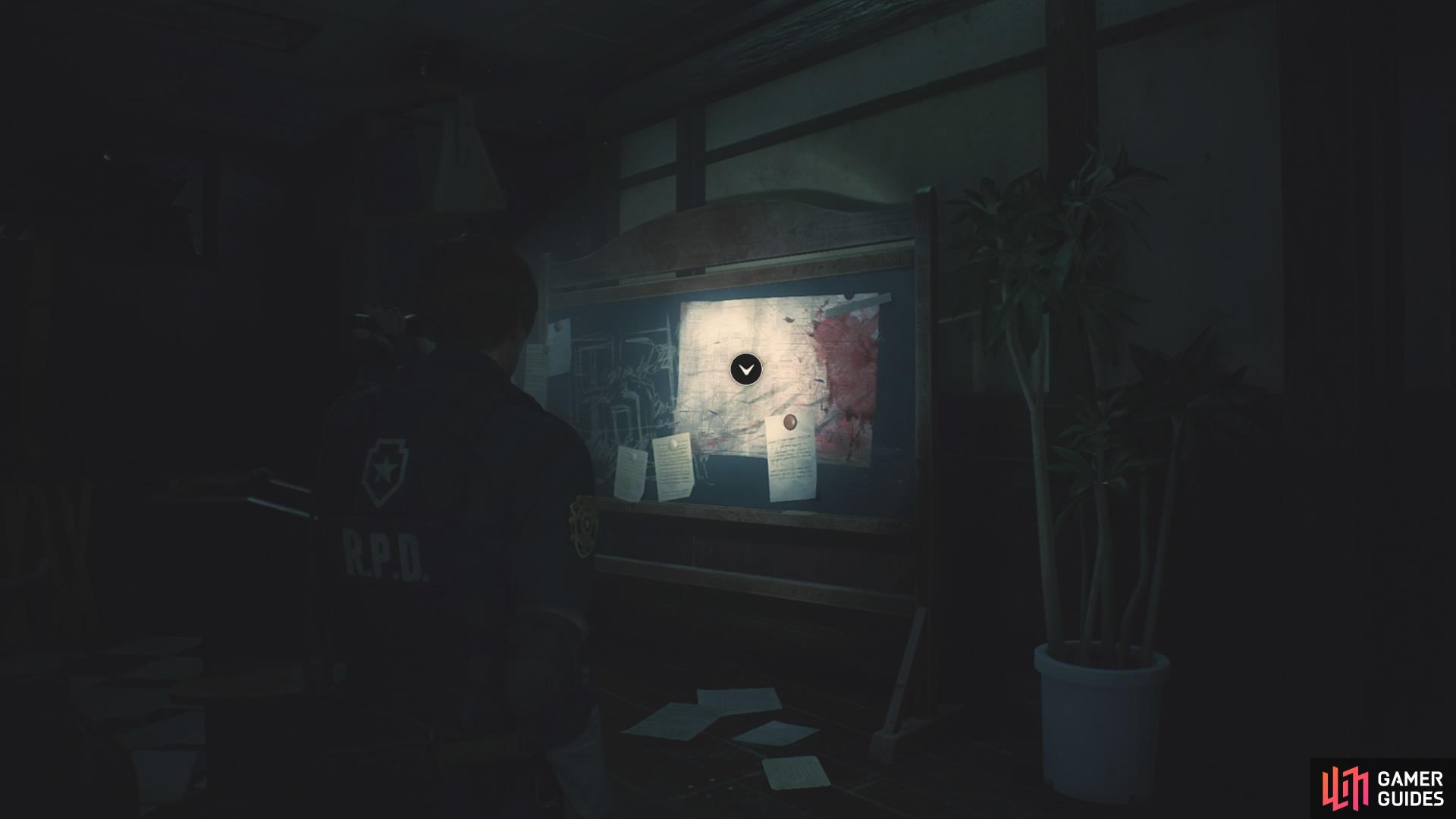 you'll be able to find the Police Station 1F Map pinned on a board in the Operations Room.