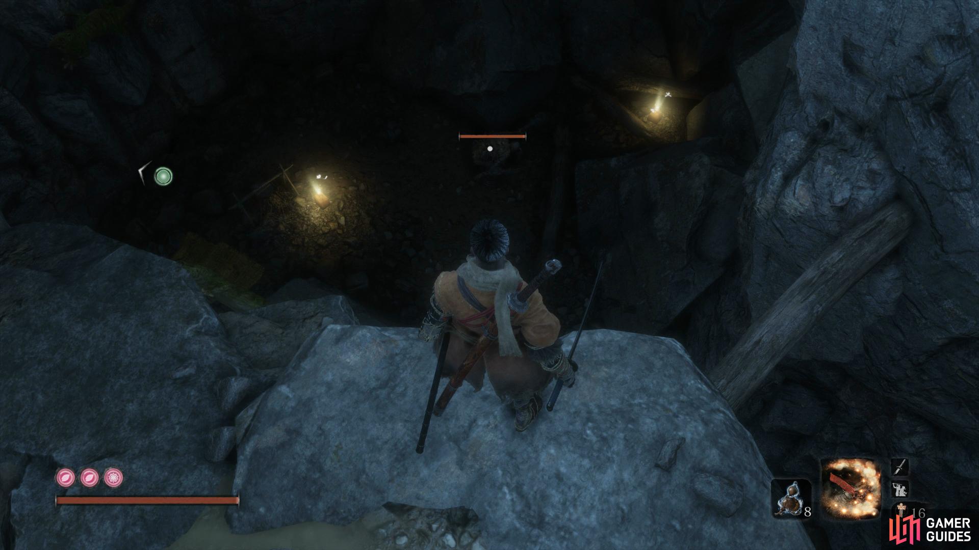 Follow the cave system to a dead end to find another Prayer Bead.