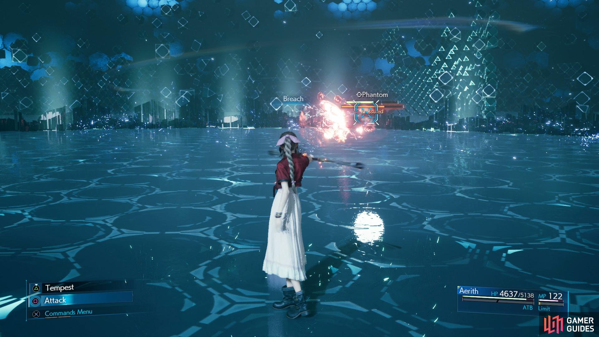 Aerith needs Subersion set at all costs or you’ll be stuck when Phantom uses Reflect.