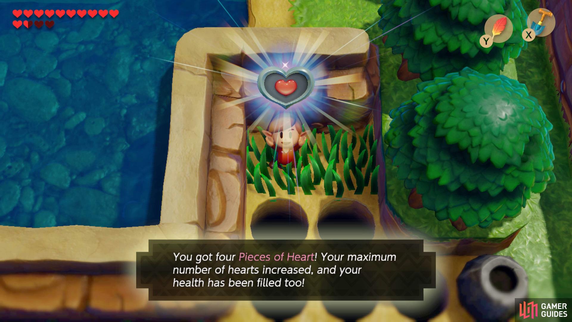 then go to the back right of Richards Mansion to find a Piece of Heart.