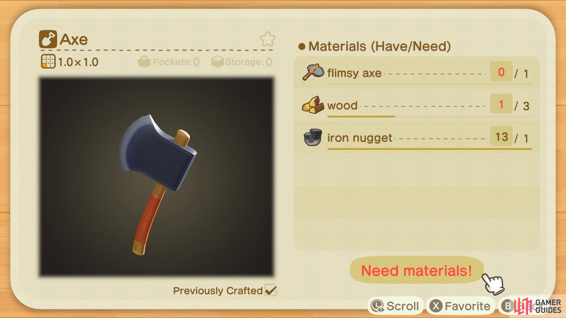 The Iron Axe is very durable but will also cut down trees permanently!