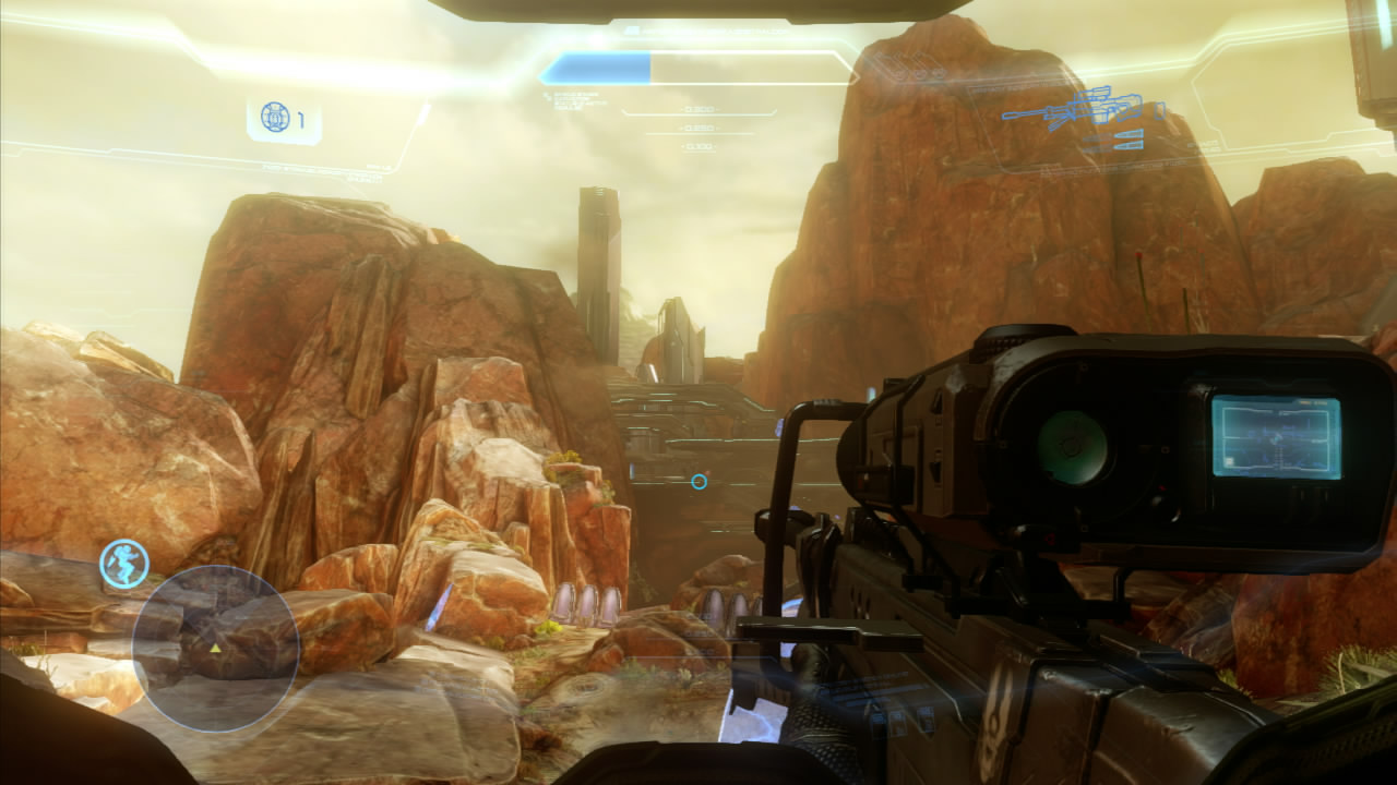 The sniper rifle has remained unchanged throughout the entire series and Halo 4 wasn’t ready to change it up. It features a scope with two levels of zoom and can fire up to four shots in quick succession before reloading. The only downside? The shots will fire will leave a tracer so anybody who sees it will know where you are. It will be a one-shot kill if you can cap somebody in the head, or two in the body.