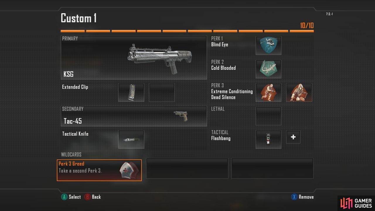 Short Range Primary Weapon > Vektor K10 (SMG) OR KSG (Shotgun) Primary Attachment > Extended Clip Secondary Weapon > Your Choice! Secondary Attachment > None. Lethal > Grenade OR Semtex Tactical > Flashbang  Perk 1 > Lightweight Perk 2 > Toughness Perk 3 > Dead Silence + Extreme Conditioning Wildcard > Perk 3 Greed  Note 1: The shotgun/SMG listed are my favorites, but any one will do!  Note 2: This set up is perfect for sprinting through various areas to get in close and then unleasing the SMG/shotgun on enemy players. The grenades and flashbangs will help you out if you get in a tight spot, whilst the perks ensure you move silently, run for longer and can take a hit or two without flinching.  Short-Mid Range Primary Weapon > MSMC Primary Attachment > Long Barrel + Target Finder Secondary Weapon > Your Choice! Secondary Attachment > Your Choice! Lethal > Grenade OR Semtex Tactical > Flashbang  Perk 1 > Lightweight Perk 2 > Toughness Perk 3 > Extreme Conditioning Wildcard > None!  Note 1: The SMG listed is my favorite, but any one will do!  Note 2: This set up will give the SMG a slightly longer range, making it effective both up close and at a medium distance as well. he grenades and flashbangs will help you out if you get in a tight spot, whilst the perks ensure you move silently, run for longer and can take a hit or two without flinching.