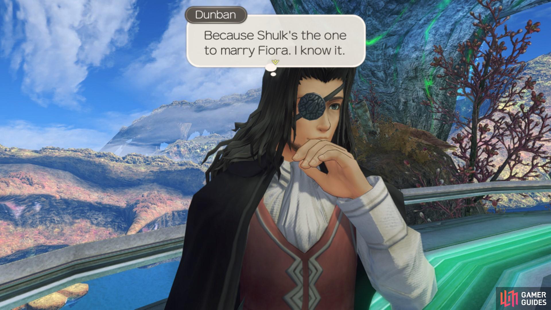 Dunban believes that Fiora and Shulk will go the distance.