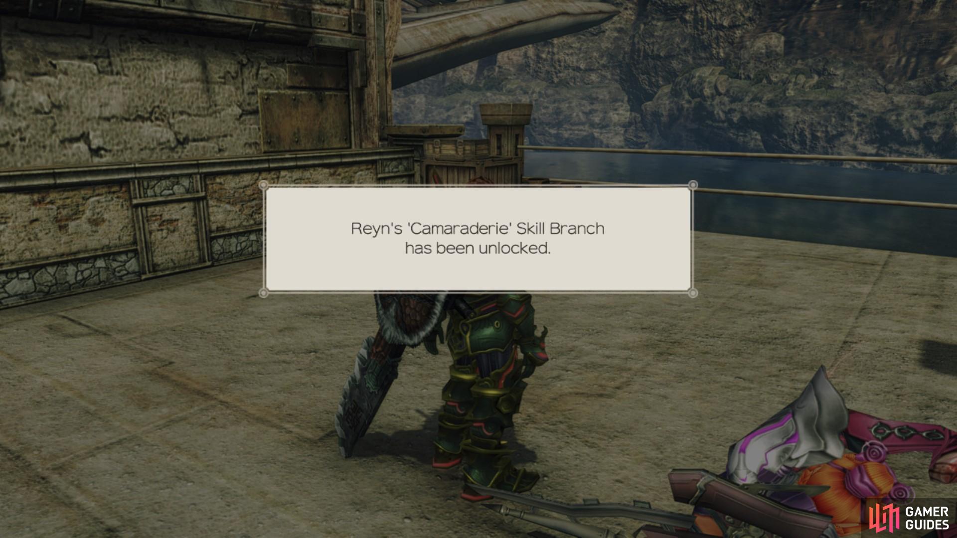 Completing this quest will unlock Reyn’s fifth skill branch, Camaraderie.